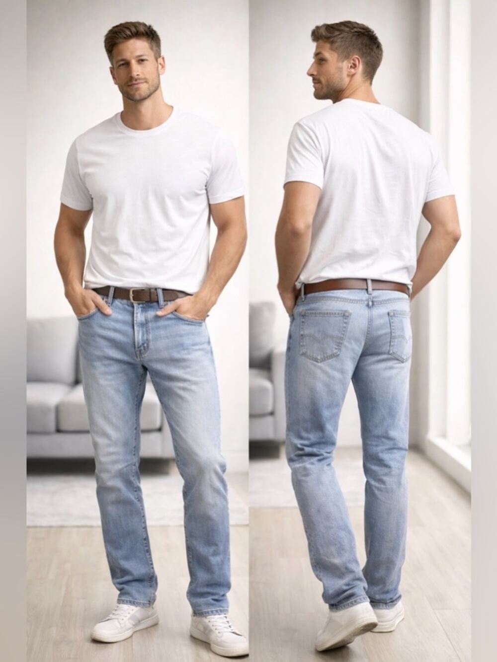Hollister Slim Straight Jeans Men’s 30x30 Light Wash Epic Flex Denim